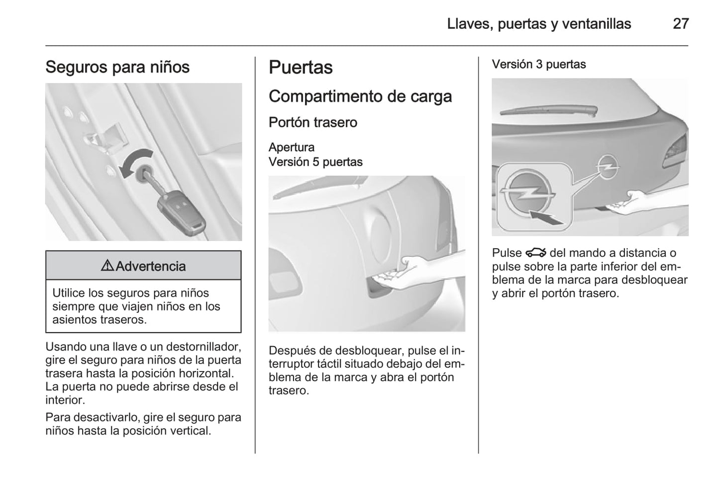 2015 Opel Astra Owner's Manual | Spanish