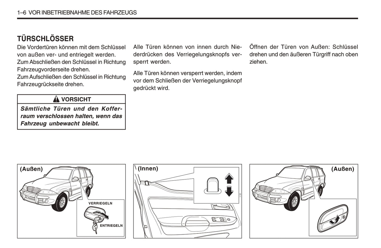 1998-2005 SsangYong Musso Owner's Manual | German
