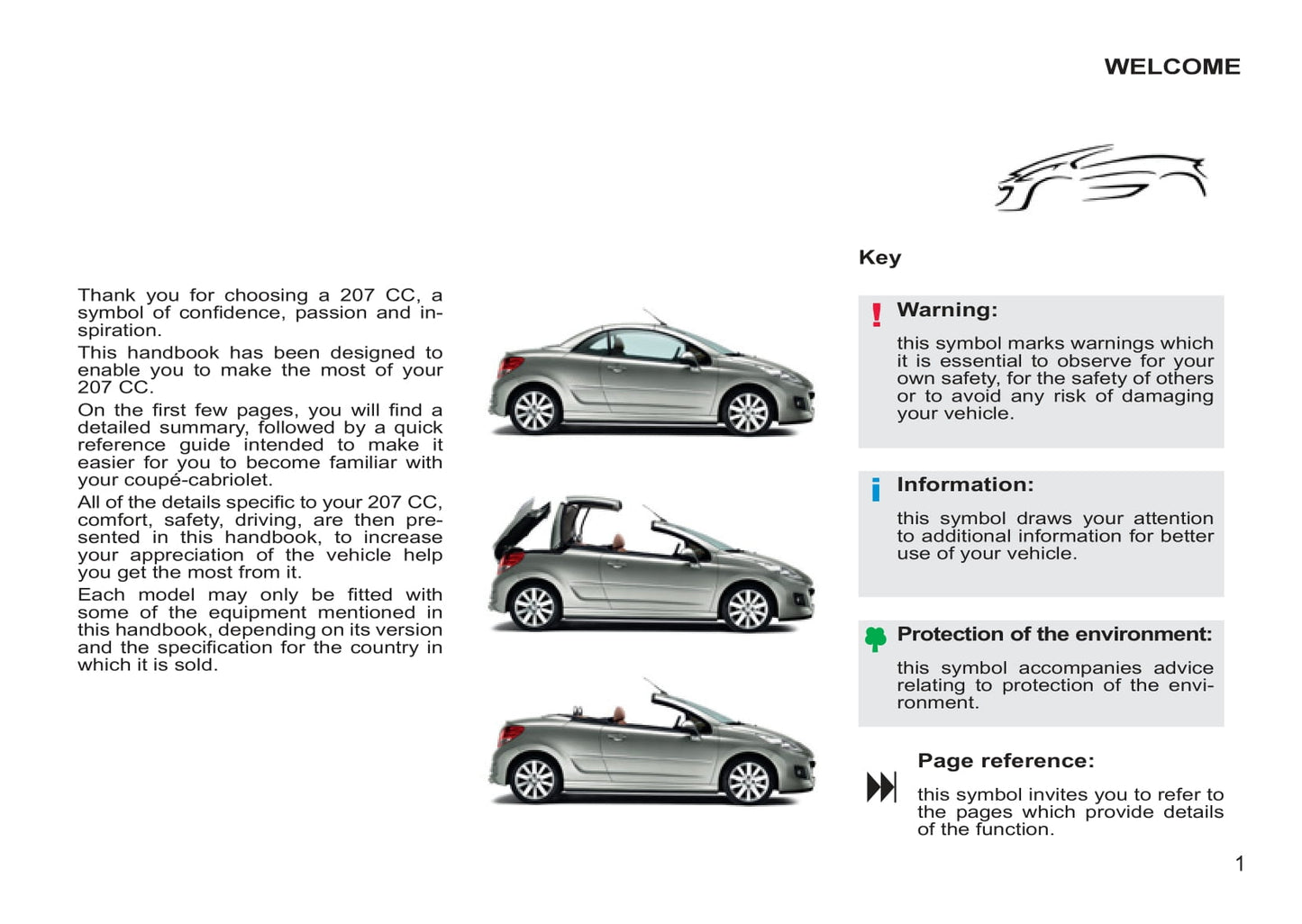 2011-2014 Peugeot 207 CC Owner's Manual | German