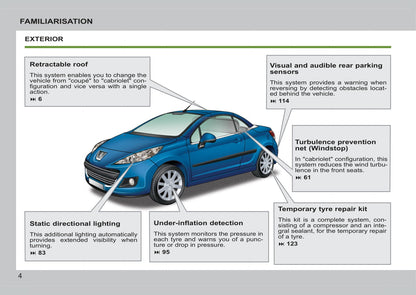 2011-2014 Peugeot 207 CC Bedienungsanleitung | Deutsch