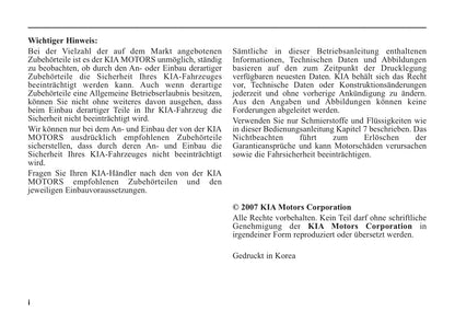 2005-2006 Kia Sorento Bedienungsanleitung | Deutsch