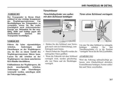 2005-2006 Kia Sorento Owner's Manual | German