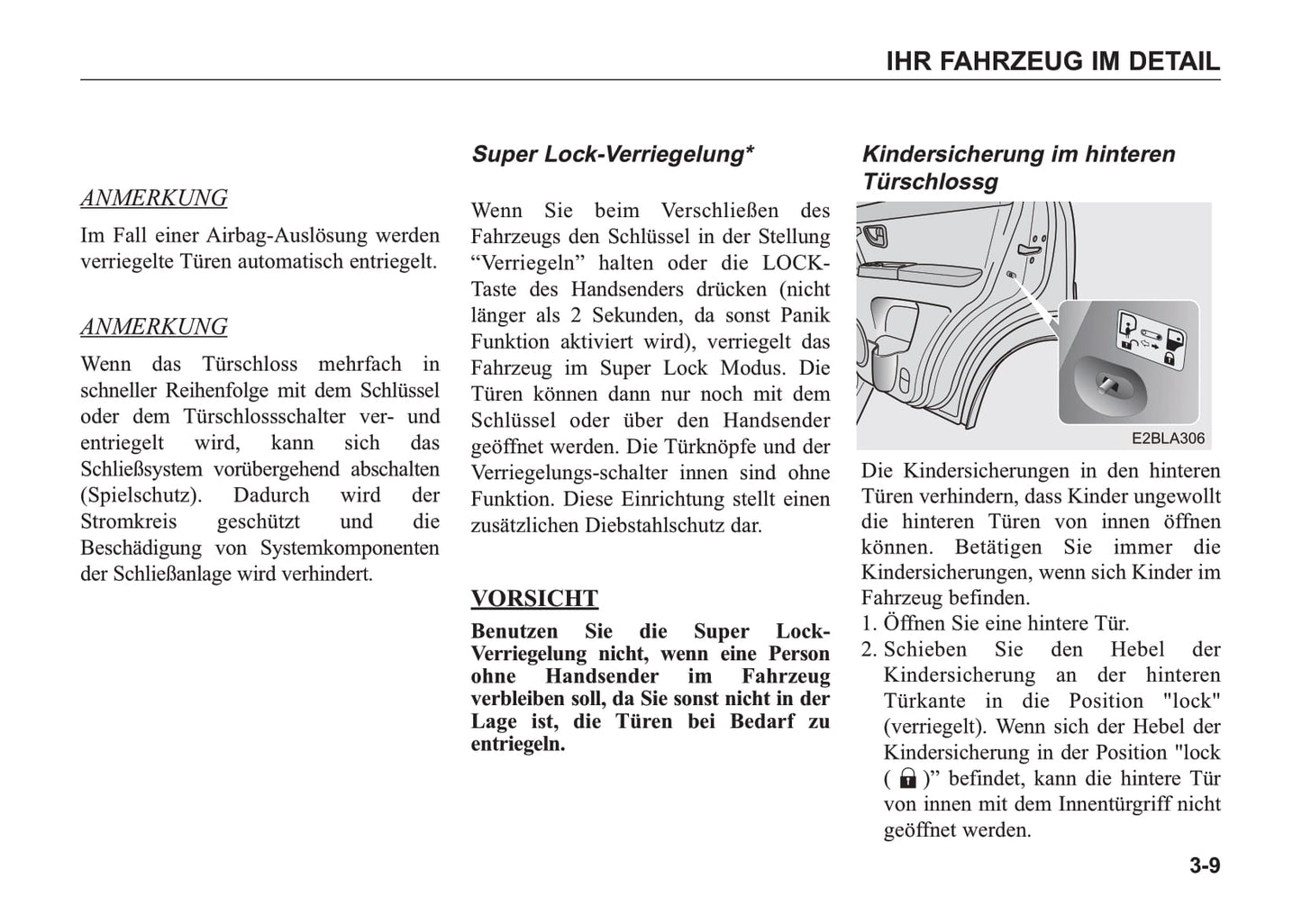 2005-2006 Kia Sorento Owner's Manual | German