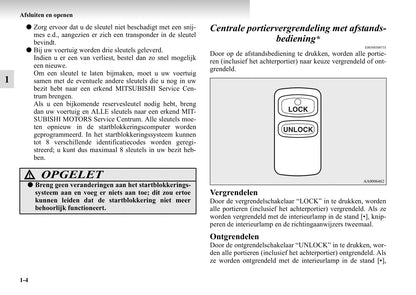 1999-2006 Mitsubishi Pajero Bedienungsanleitung | Niederländisch