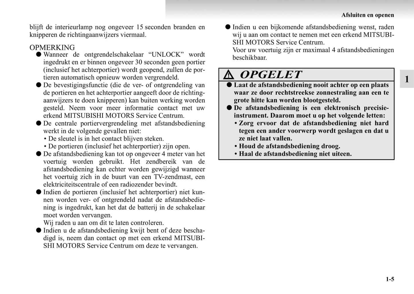 1999-2006 Mitsubishi Pajero Gebruikershandleiding | Nederlands