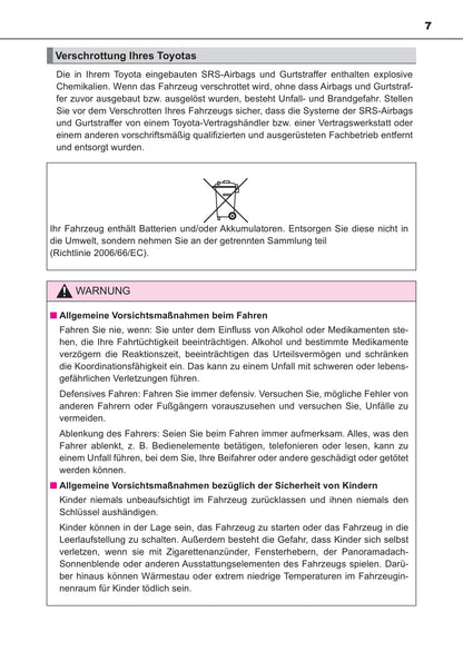2016-2017 Toyota Yaris Owner's Manual | German