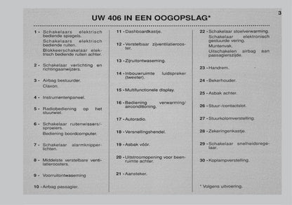 1999-2001 Peugeot 406 Bedienungsanleitung | Niederländisch