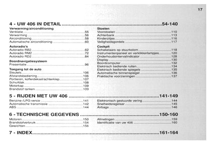 1999-2001 Peugeot 406 Manuel du propriétaire | Néerlandais