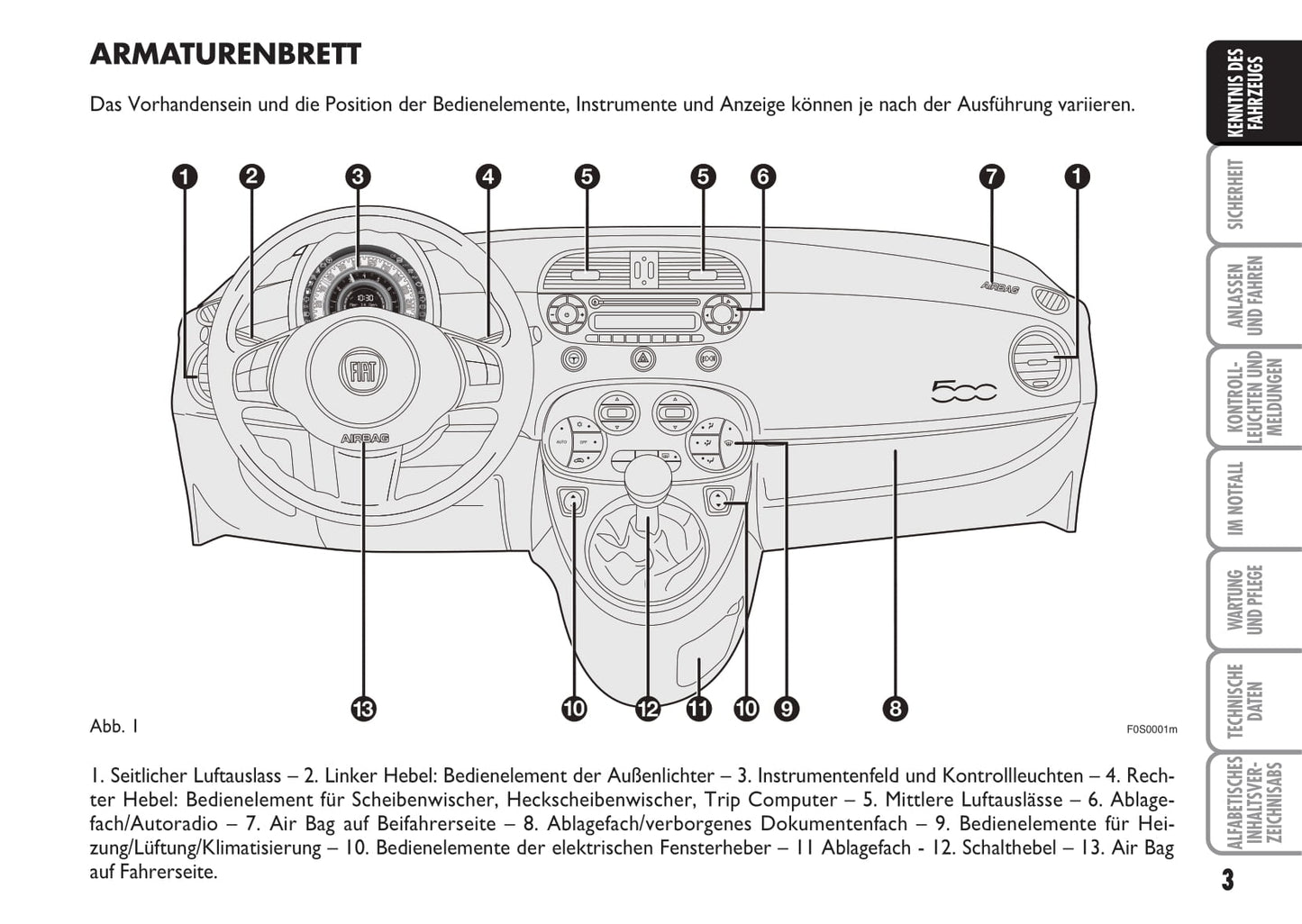 2009-2010 Fiat 500 Bedienungsanleitung | Deutsch