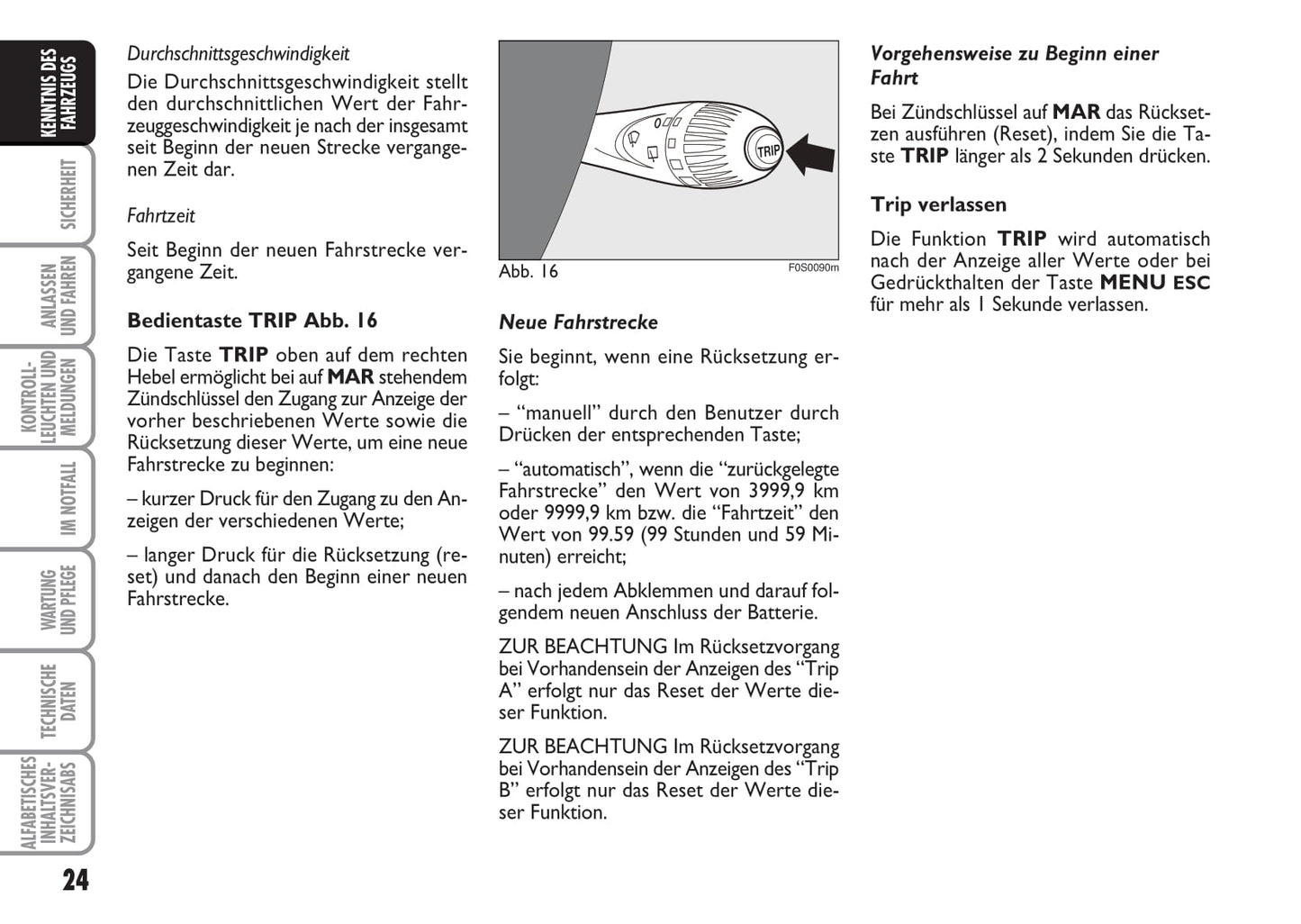 2009-2010 Fiat 500 Owner's Manual | German