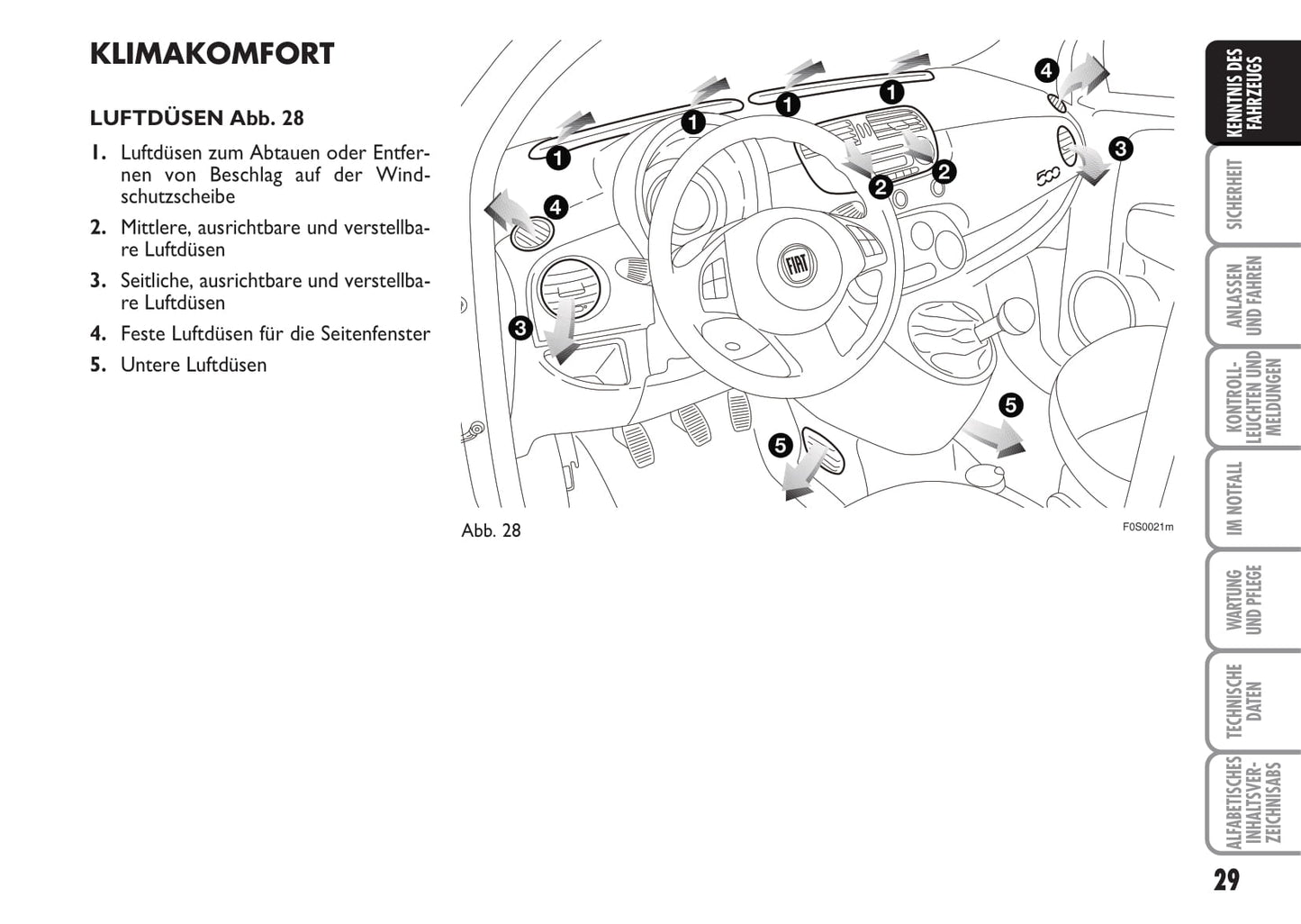 2009-2010 Fiat 500 Owner's Manual | German