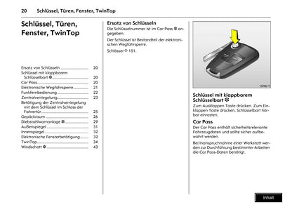 2008-2010 Opel Tigra Twin Top Bedienungsanleitung | Deutsch