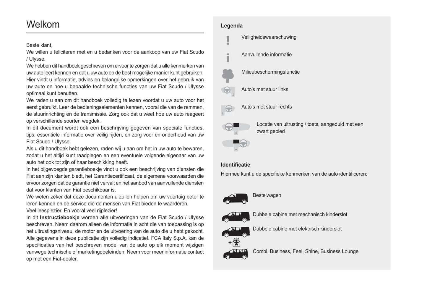 2022-2023 Fiat Scudo / Ulysse Gebruikershandleiding | Nederlands