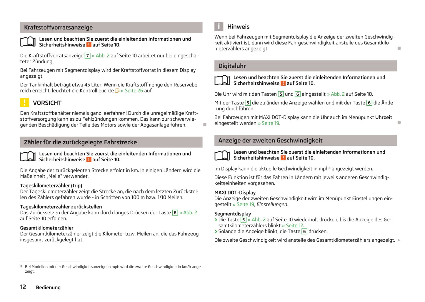 2013-2014 Skoda Fabia Owner's Manual | German