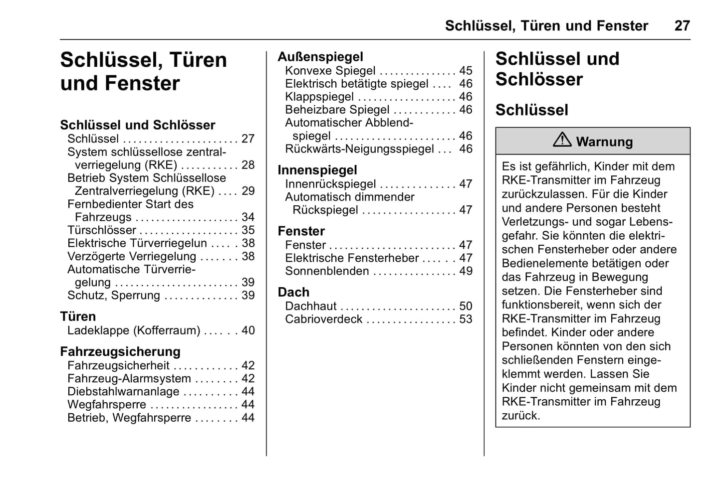 2014-2018 Chevrolet Corvette Owner's Manual | German