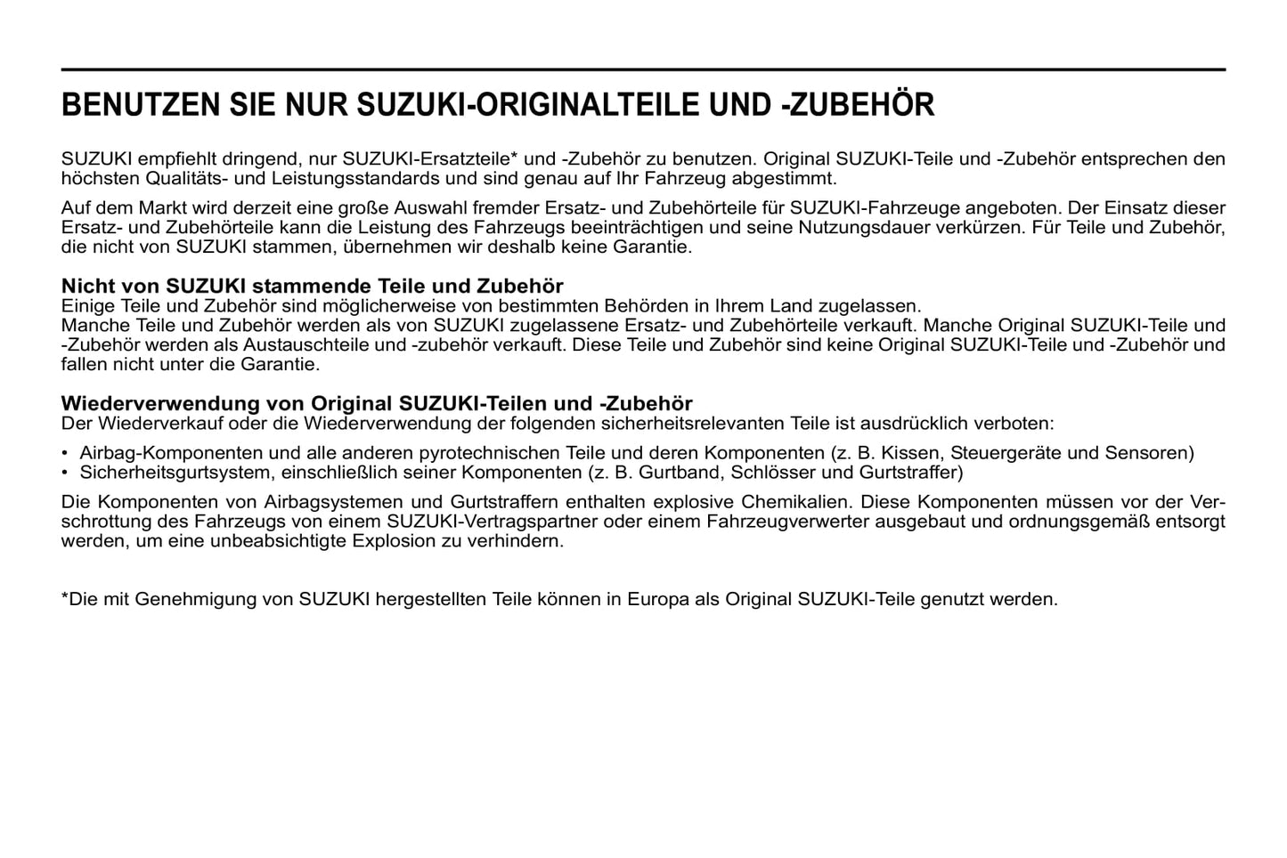 2018-2020 Suzuki Jimny Manuel du propriétaire | Allemand