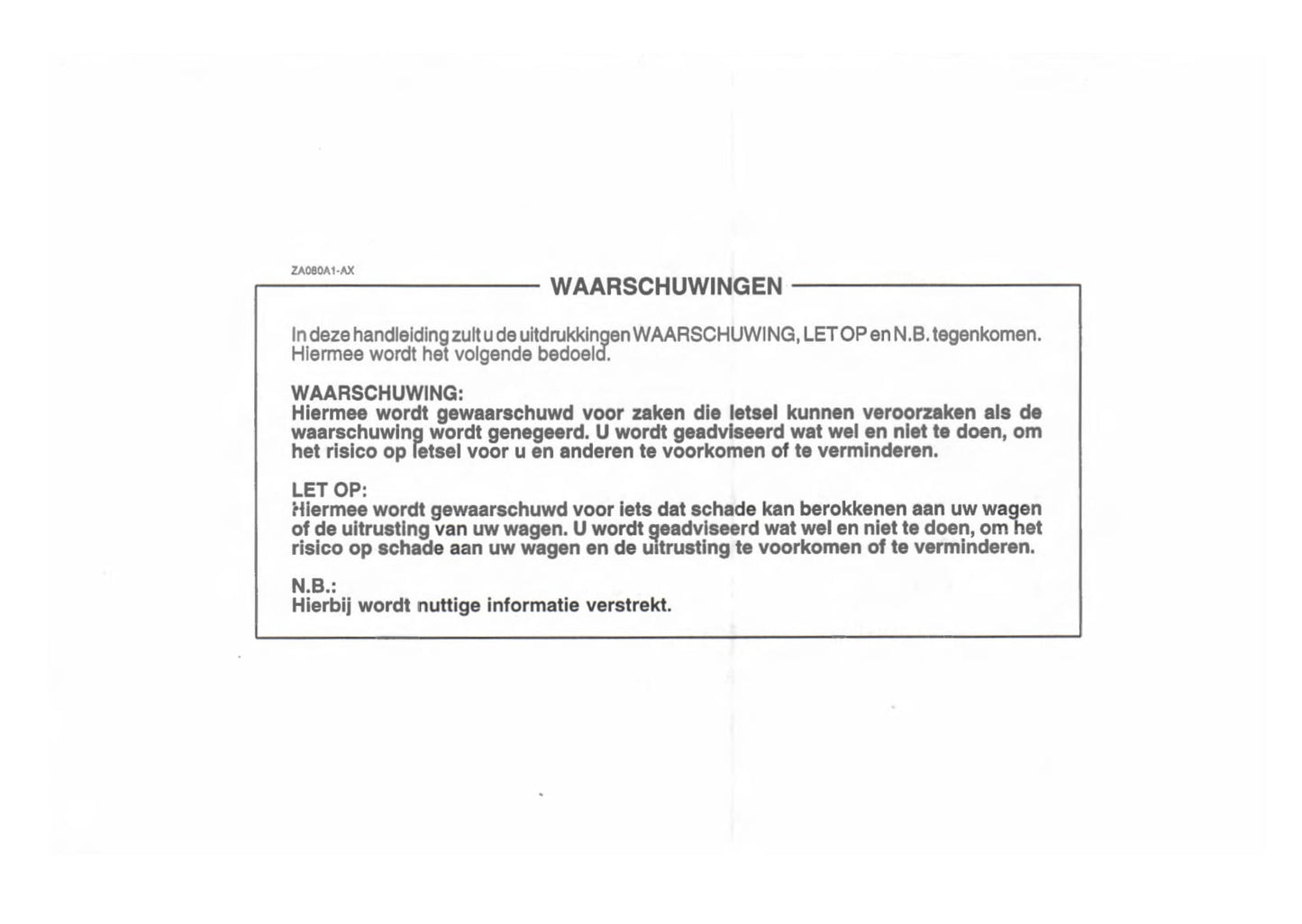 1999-2000 Hyundai Excel Owner's Manual | Dutch