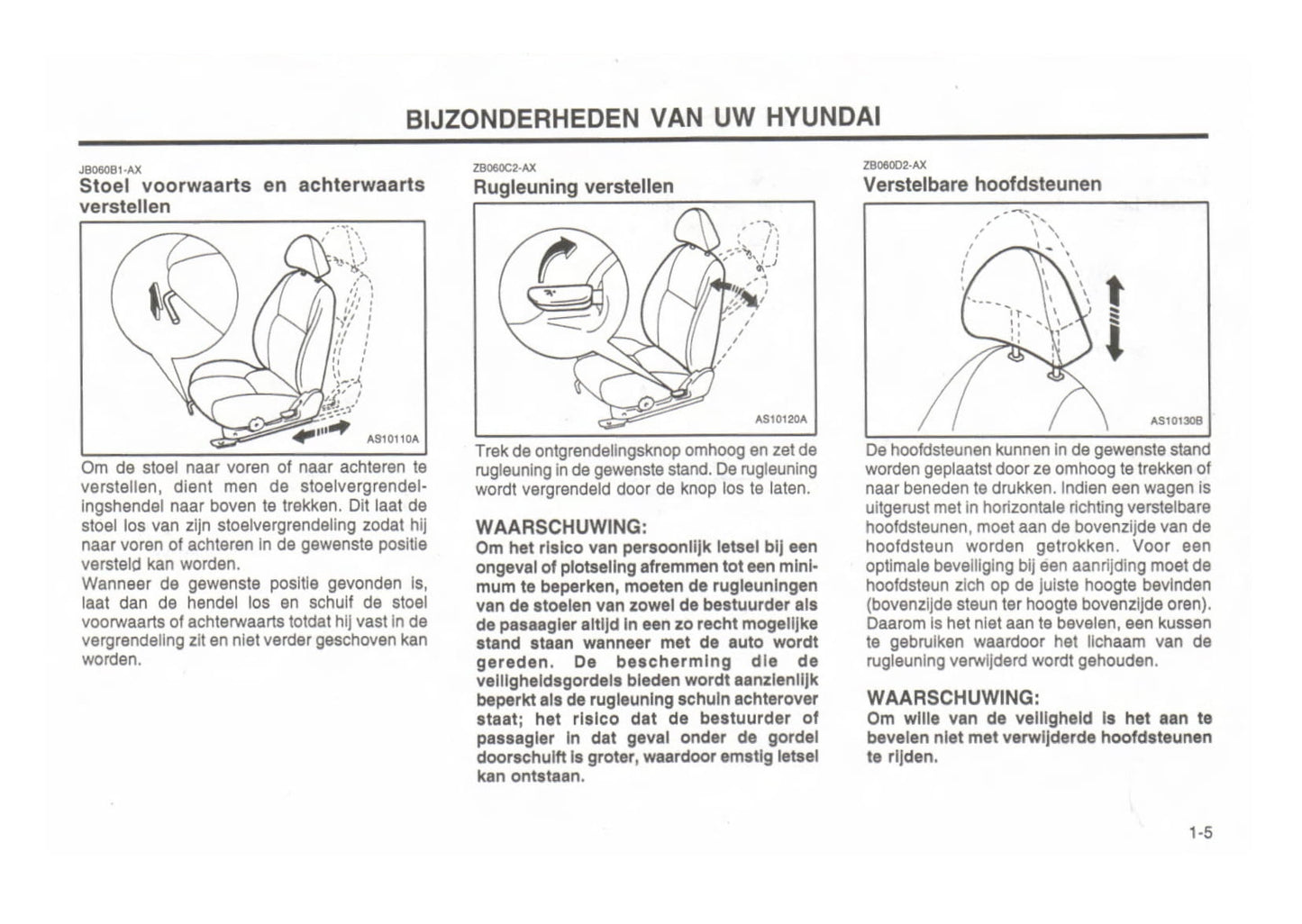 1999-2000 Hyundai Excel Owner's Manual | Dutch