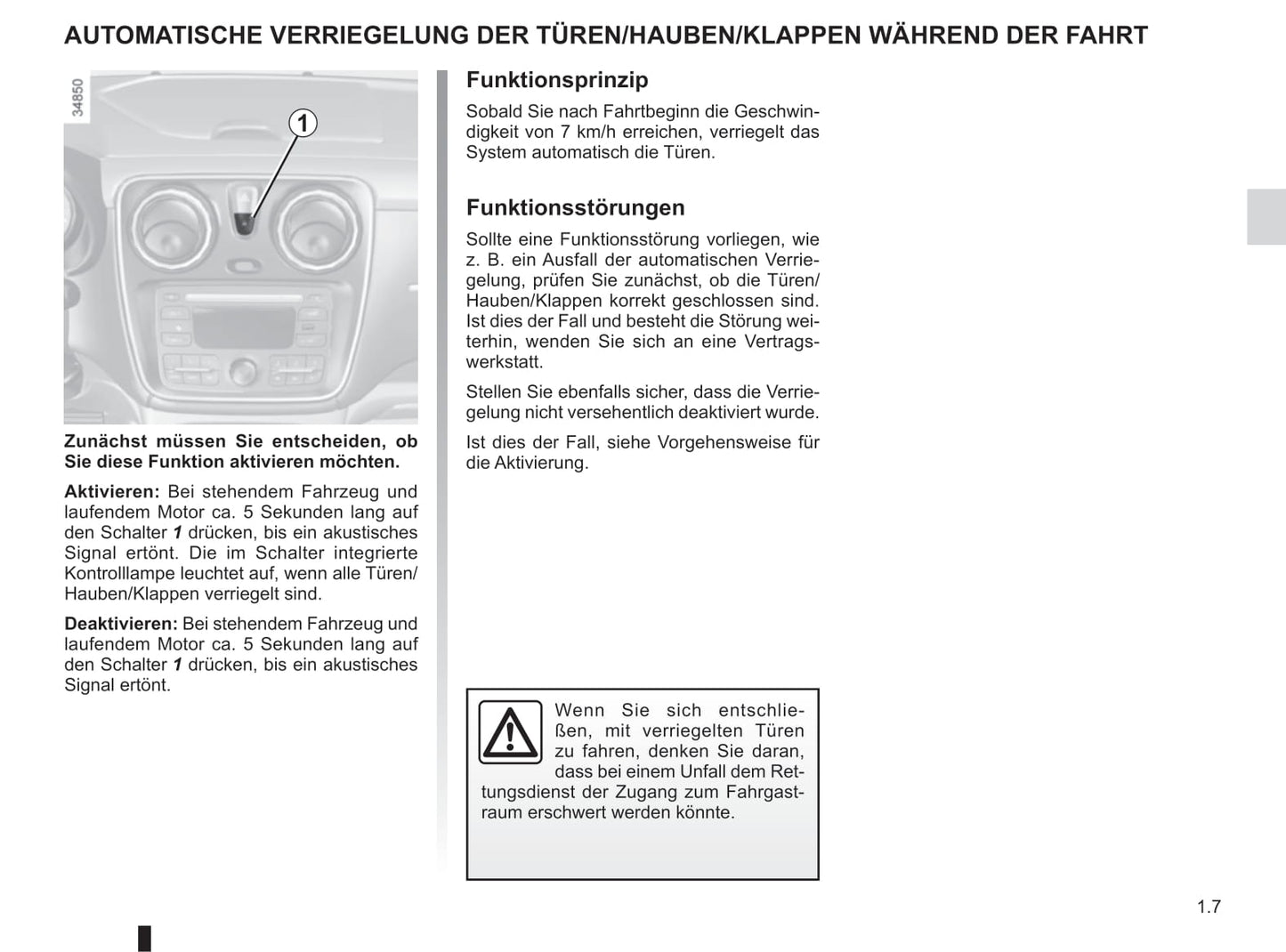 2012-2018 Dacia Lodgy Owner's Manual | German
