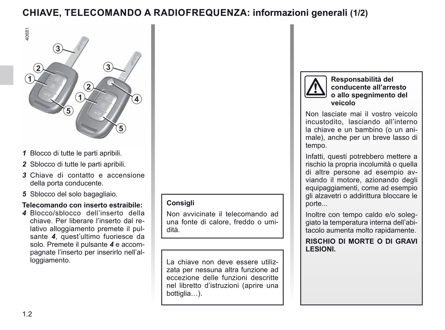 2020-2021 Renault Clio Owner's Manual | Italian