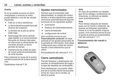 2019-2020 Opel Mokka X Owner's Manual | Spanish