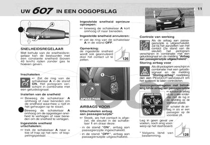2000-2001 Peugeot 607 Owner's Manual | Dutch
