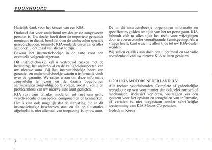 2011-2012 Kia Rio Bedienungsanleitung | Niederländisch