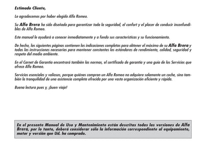 2006-2008 Alfa Romeo Brera Owner's Manual | Spanish