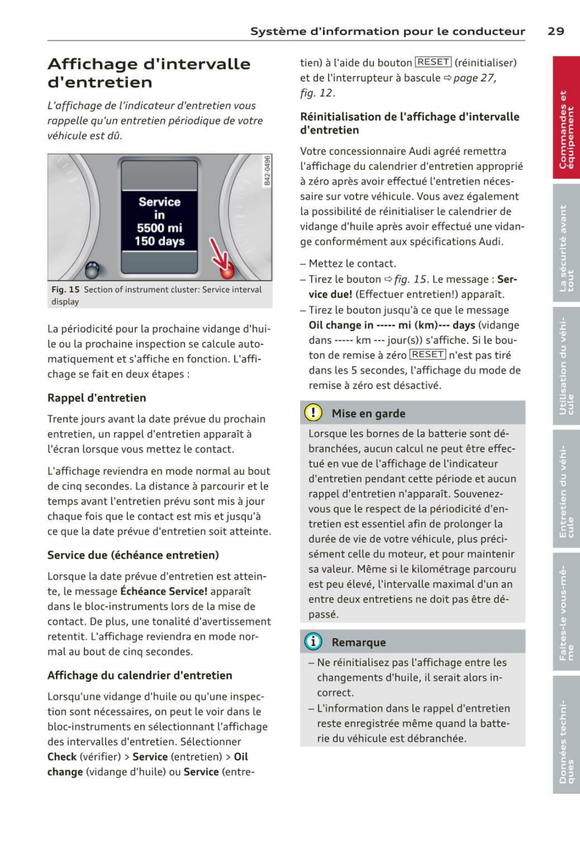 2012-2015 Audi R8 Manuel du propriétaire | Français