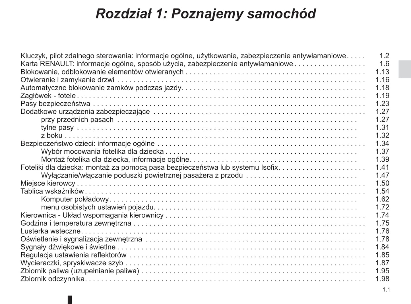 2018-2019 Renault Kadjar Owner's Manual | Polish