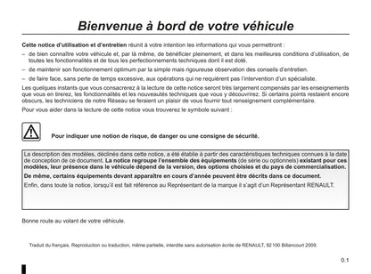 2009-2010 Renault Vel Satis Bedienungsanleitung | Französisch