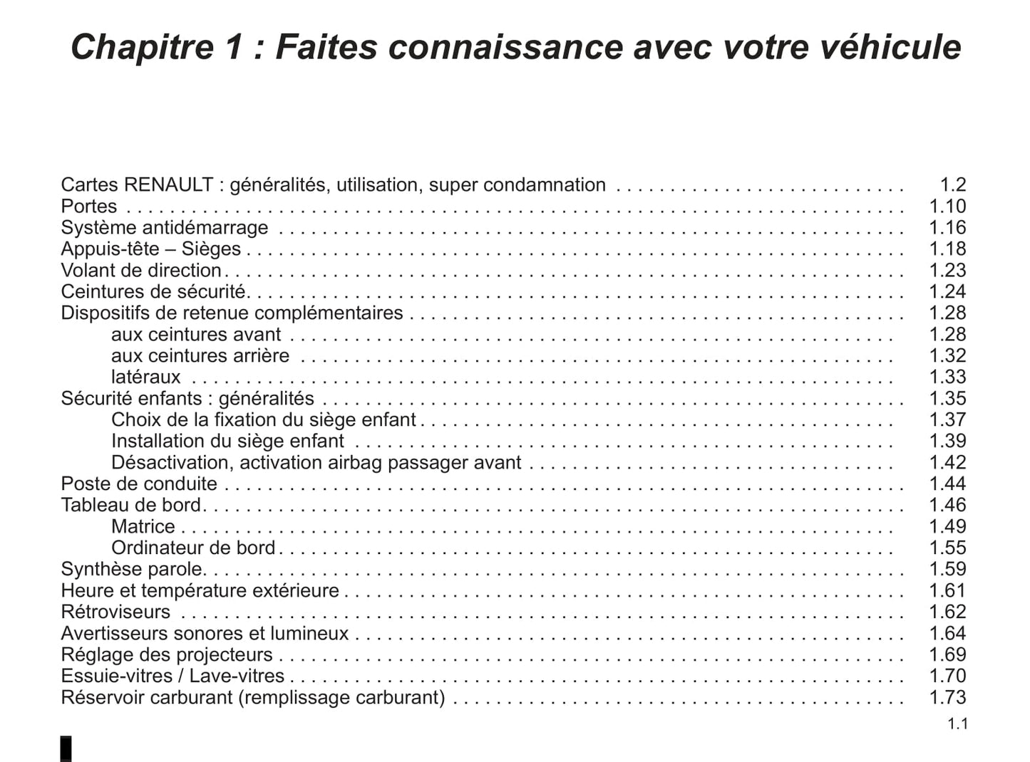 2009-2010 Renault Vel Satis Owner's Manual | French