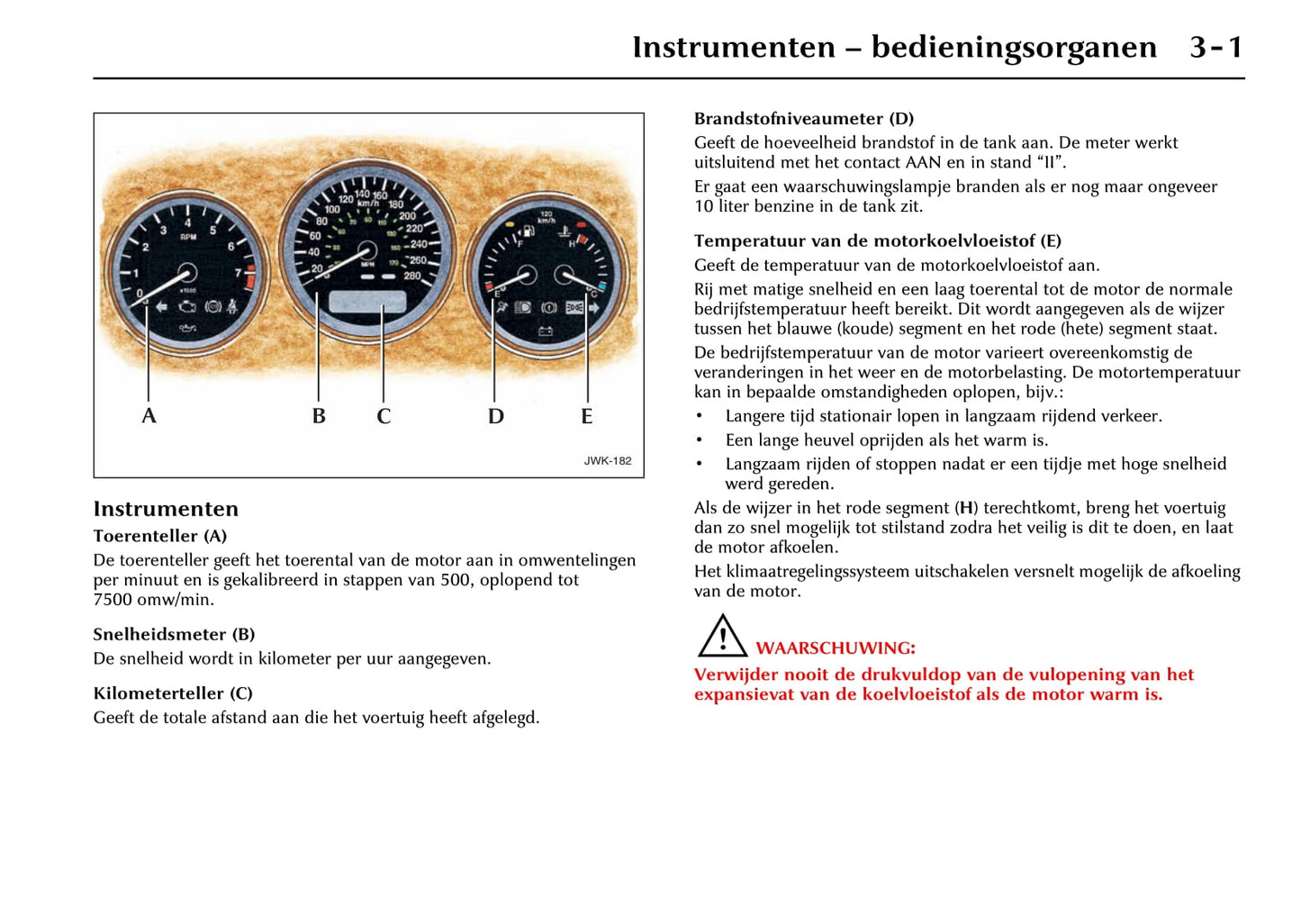 2001-2002 Jaguar XK Owner's Manual | Dutch