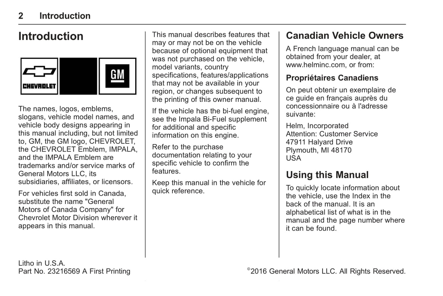 2017 Chevrolet Impala Gebruikershandleiding | Engels