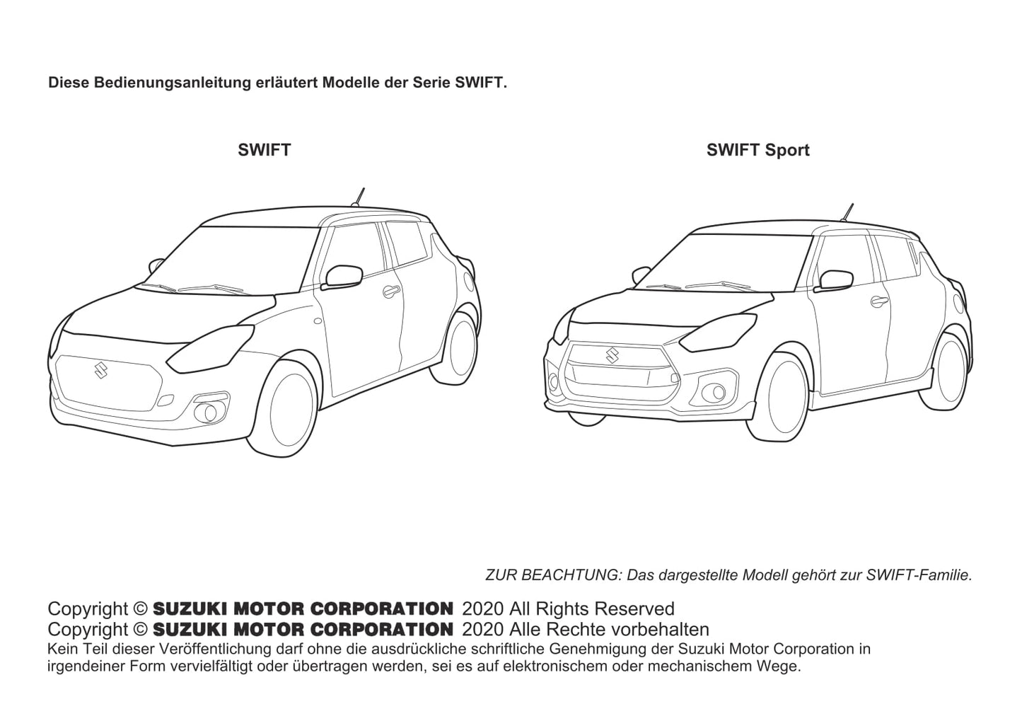 2017-2023 Suzuki Swift Manuel du propriétaire | Allemand