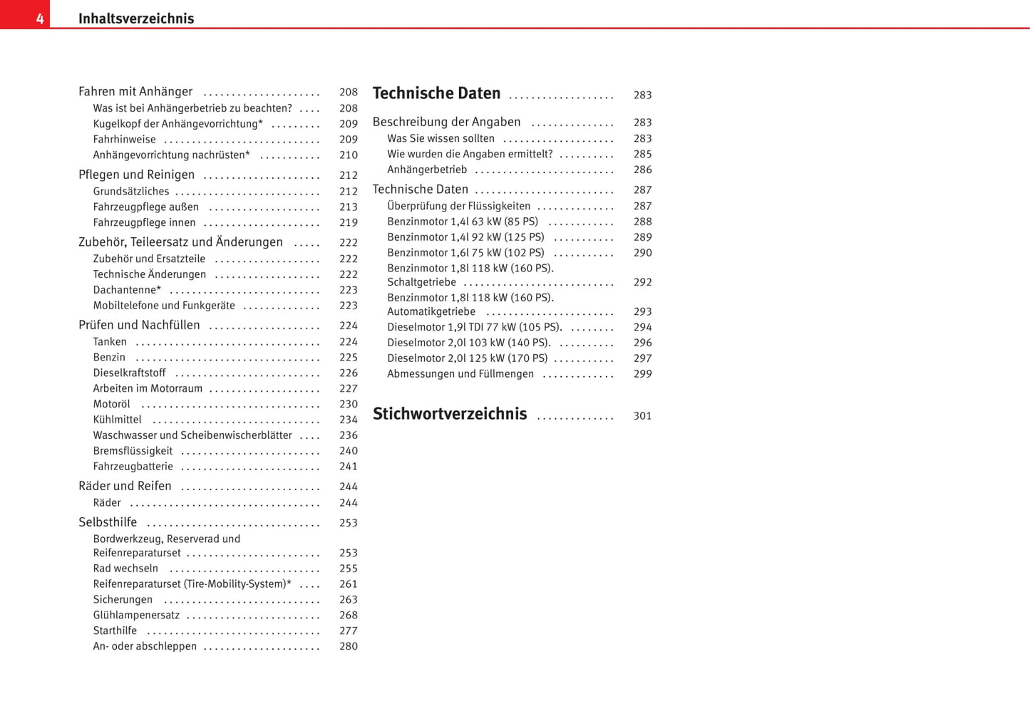 2008-2009 Seat Altea XL Owner's Manual | German