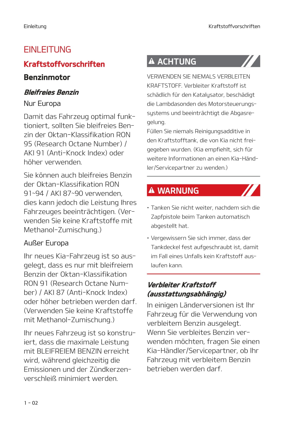 2020-2021 Kia Stonic Bedienungsanleitung | Deutsch