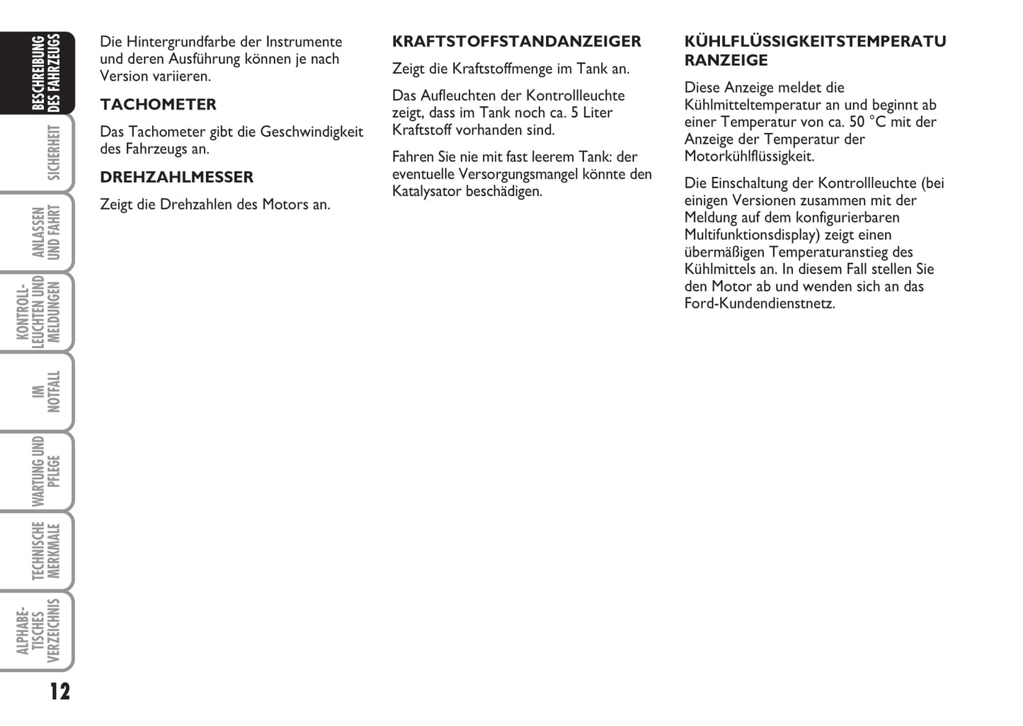 2010-2014Ford Ka Bedienungsanleitung | Deutsch