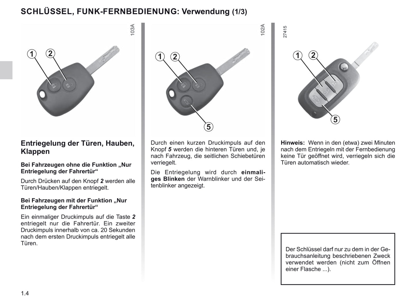 2019-2020 Renault Trafic Owner's Manual | German