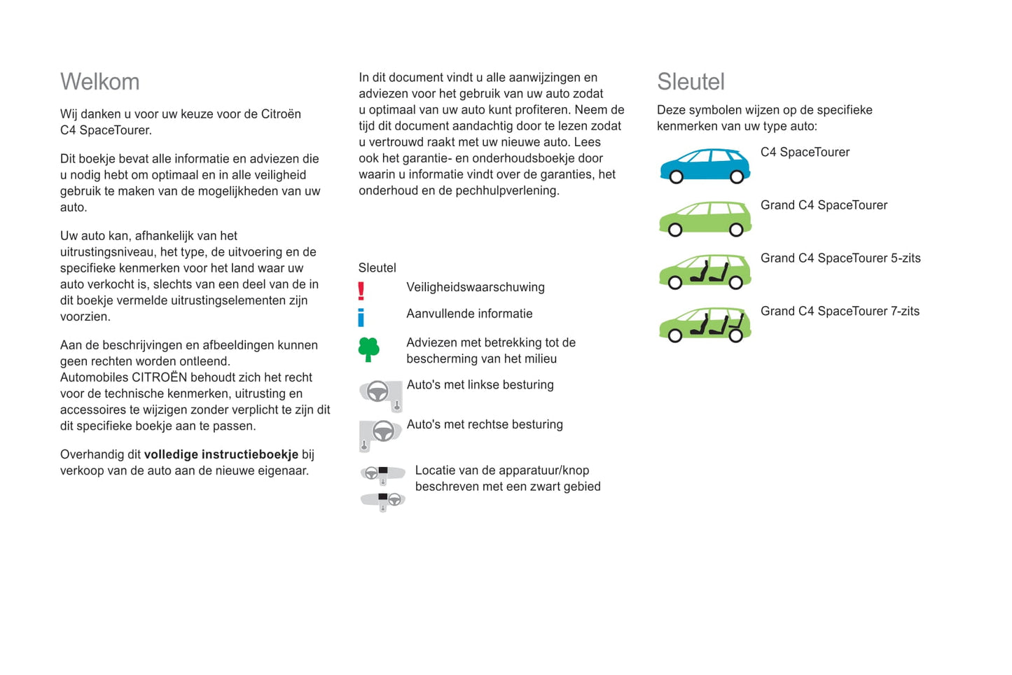 2018-2021 Citroën C4 SpaceTourer/Grand C4 SpaceTourer Owner's Manual | Dutch