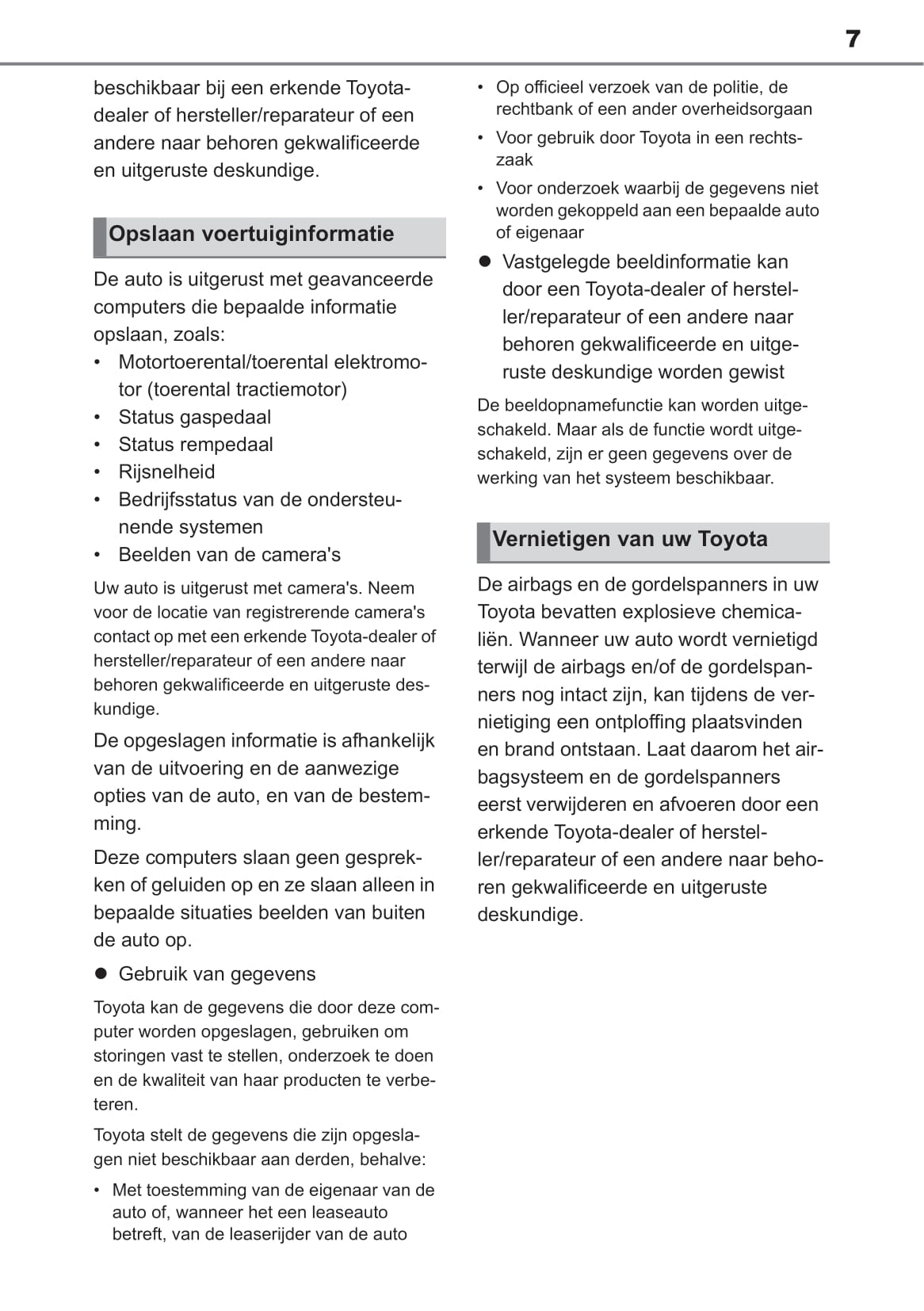 2020-2022 Toyota GR Yaris Bedienungsanleitung | Niederländisch