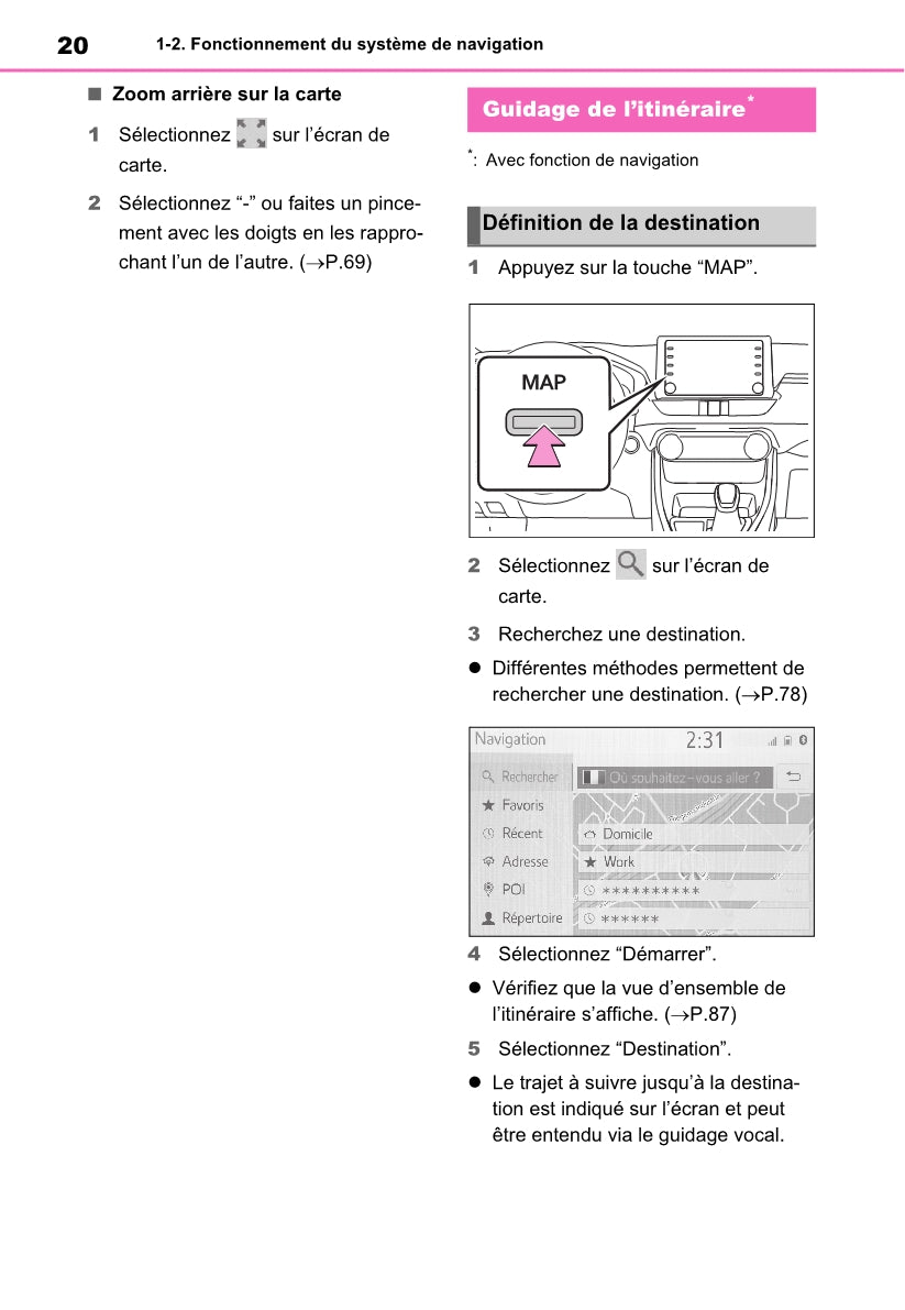Toyota Rav4 Navigation / Multimediasysteem Guide d'utilisation 2019 - 2023