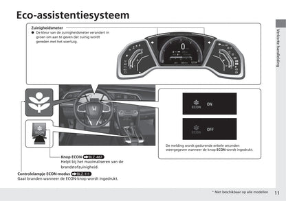 2018-2019 Honda Civic Hatchback Diesel Bedienungsanleitung | Niederländisch