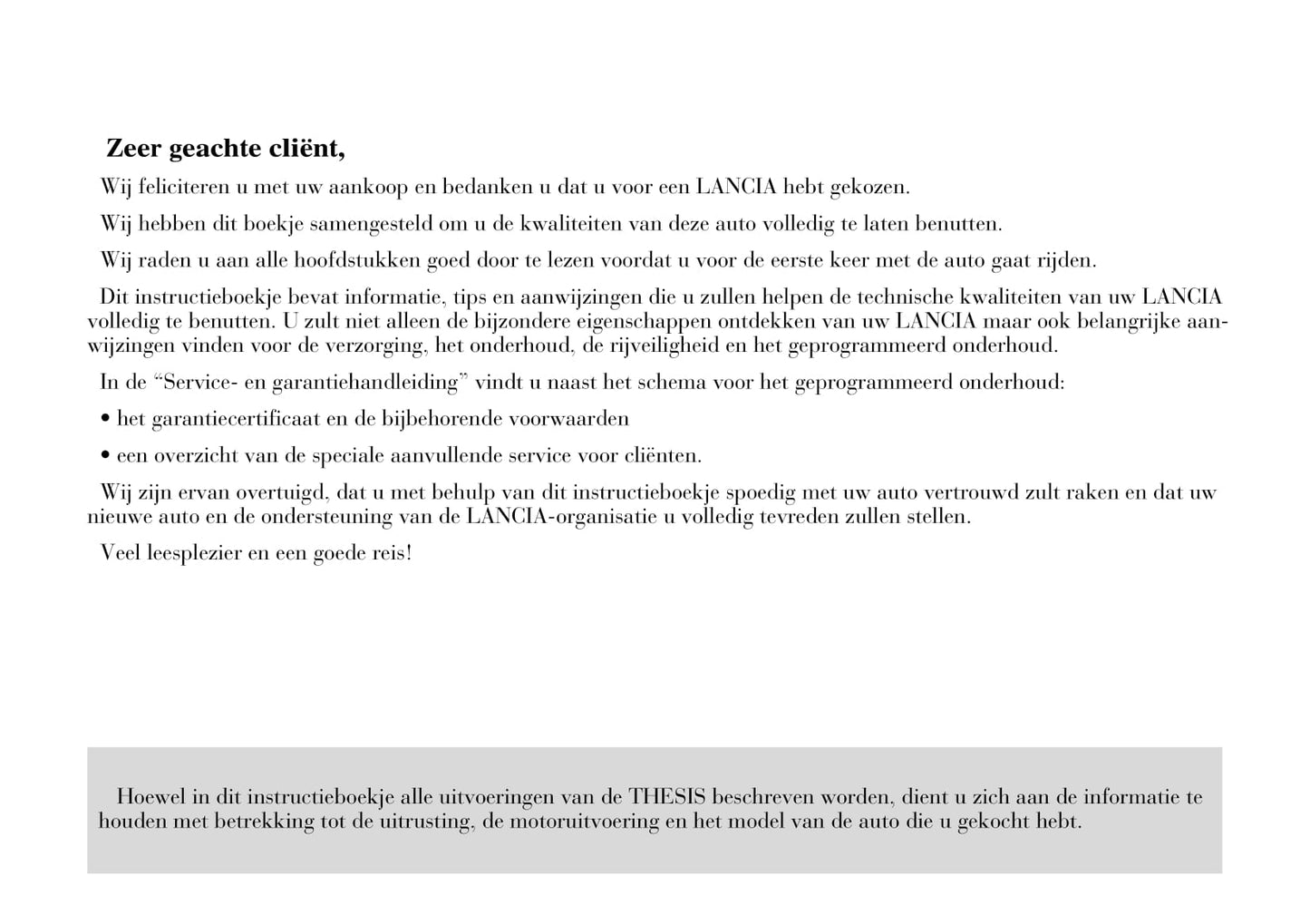 2002-2008 Lancia Thesis Gebruikershandleiding | Nederlands