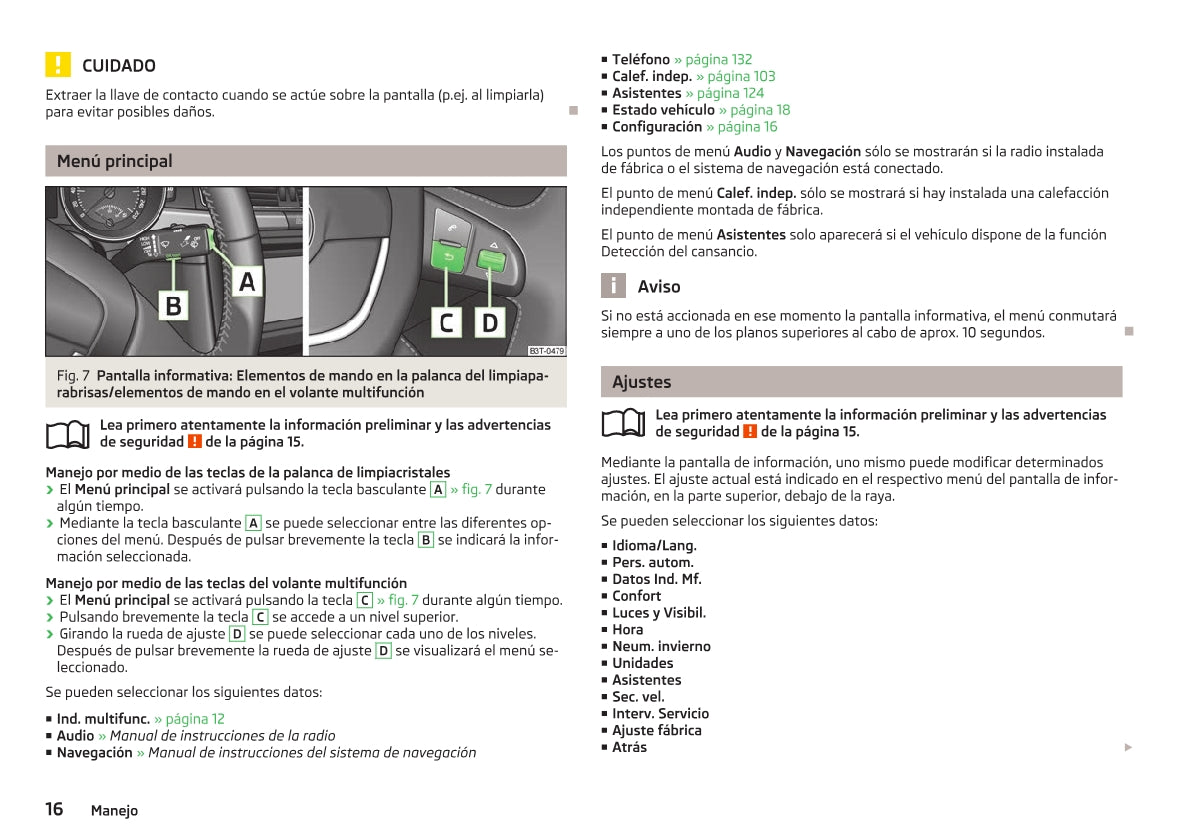 2008-2013 Skoda Superb Gebruikershandleiding | Spaans