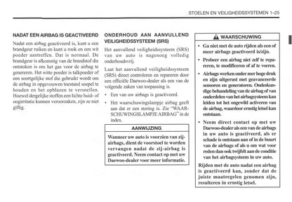 2002-2007 Daewoo Kalos Owner's Manual | Dutch