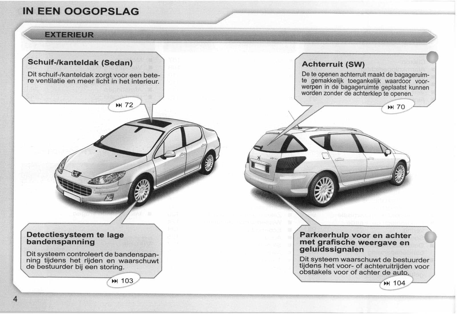 2008-2009 Peugeot 407/407 SW Gebruikershandleiding | Nederlands