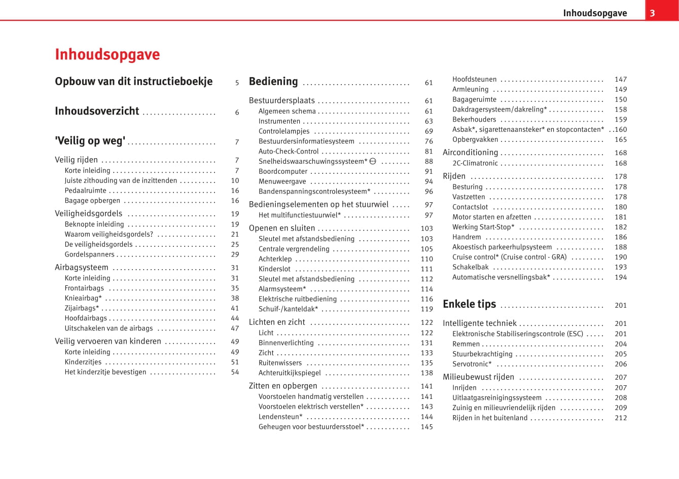 2009-2012 Seat Exeo Owner's Manual | Dutch