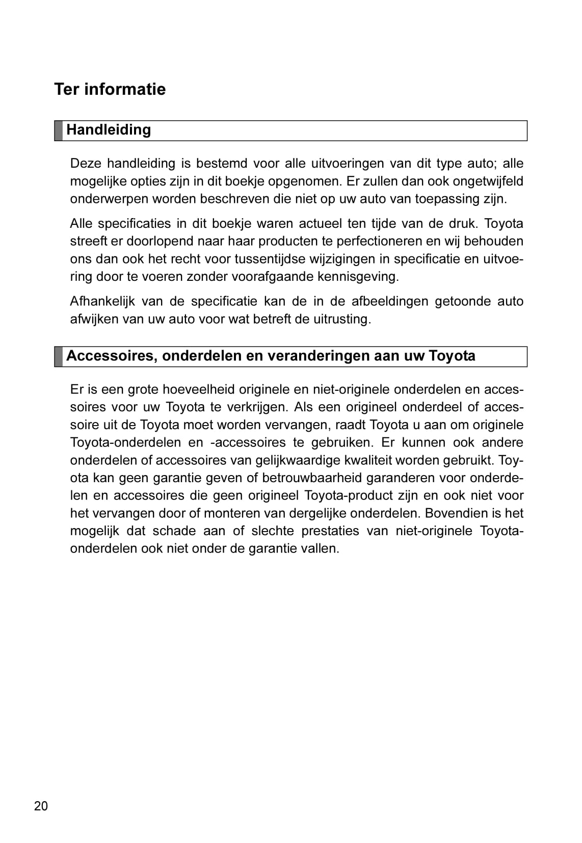 2010-2011 Toyota iQ Gebruikershandleiding | Nederlands