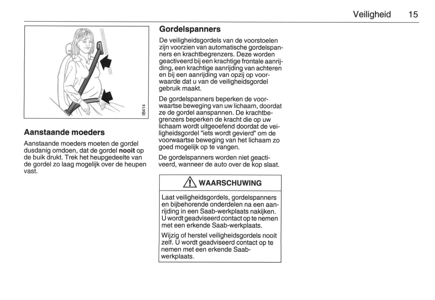 2005-2009 Saab 9-5 Owner's Manual | Dutch